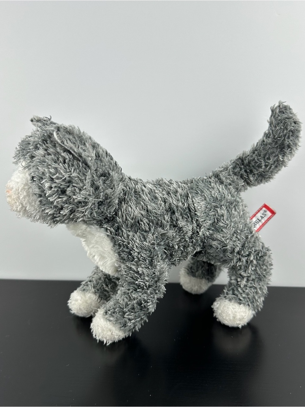 Douglas Cuddle Toys Rare Steely Gray Cat Tabby Kitty 7” #3815.1 Grey White Plush